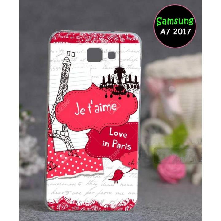 Samsung A7 2017 Mobile Cover Eiffel Tower Style - Pink
