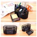 9in1 set office/school supplies,storage/holder/desk/organizer with drawer,pen/notebook,black,BINLU. 