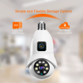 Wifi Dual Lens Bulb Camera, 4MP V380 Pro Dual Lens E27 Bulb WIFI Camera Two Ways Audio Color Night Vision Smart Home Security Wireless Indoor Camera, Cap Shape Bulb Camera, IP Security Camera, 360 Dual Lens Bulb Camera, Bulb Hidden Camera,. 