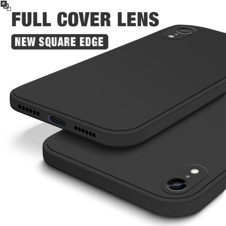 Luxury Original Liquid Silicone Case for iPhone XR Cases Square