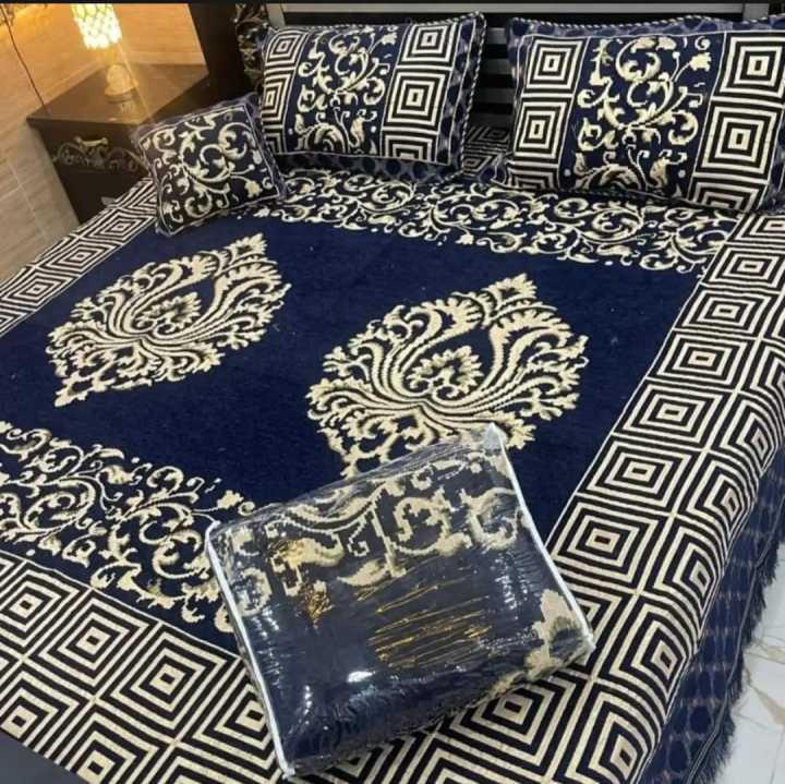 Velvet%20jacquard%205%20pcs%20Bedsheet%20King%20Size%20For%20Bridal%20/%20Velvet%20Bed%20Sheet%20King%20Size%205%20PCS/%205%20pcs%20%20Double%20Bedsheet%20Set%20Fabric%20Velvet%20Jacquard%20Fancy%20Bed%20Sheet%20-%20Image%208
