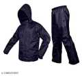 Black & Blue Men's Waterproof Rain coat |Rain Suit with Hood & Carry Bag for Bikers Free Size Fits from M to XXL. 