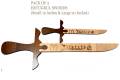 Pack of 2 Ertugrul Ghazi Sword-Toy For Kids ( 20 INCHES/12 INCHES  ) - Collection Toys, Action Toys - Ertugrul Sword-Toy For Kids - Ertugrul Talwar, Ertugrul Knife, Ertugrul Fighting Knife- Large Size Ertugul Knife For Kids,1 LARGE and 1 SMALL. Wood Made. 