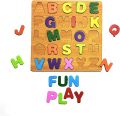 ABC, abc and 123 Wooden Pegged Puzzle - Uppercase, Lowercase Letters & Numbers Learning Toy for Kids | Educational Alphabet & Number Matching Game | Montessori Wooden Peg Puzzle for Toddlers & Preschoolers. 