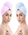 Single piece 100% Cotton Turbie Hair Dryer Cap Towel - Hair Wrap Towel - Randomly Selected Color. 