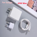 Google 45W PD Fast Charger USB C Power Adapter with Type C Cable for Pixel 7, 6, 5 Pro 6A, 5A, 4A, 3X, EU US Plug. 