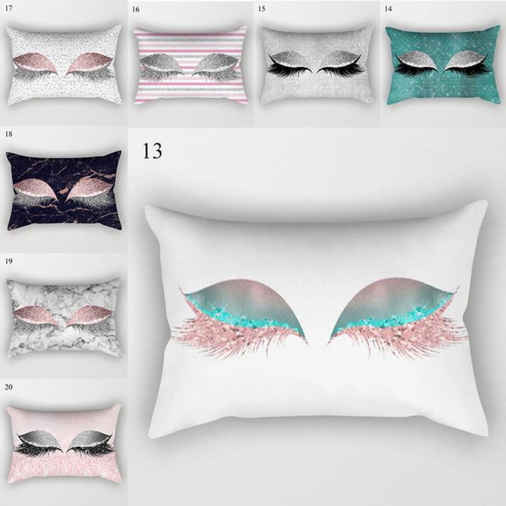 Eyelashes Pillowcase Throw Pillows Lash Cushion Cover Geometric Sofa Cushion Eye Pillow Covers Waist Pillowcase Sofa Cushions