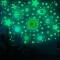Tofok Diy Luminous Solar System Planet Wall Sticker Creative Diy Vinyl Fluorescent Stars Kids Room Home Mural Decal In Dark. 