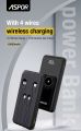 ASPOR A305 10000mAh 15W Wireless Charging Power Bank with 4 Cables | Wireless Power Bank | Wireless Portable Charger Support 3 Ways Charging Mobiles 2 USB fast charging QC22.5w +PD20W |  Wired Power Bank | power Bank | wireless |. 