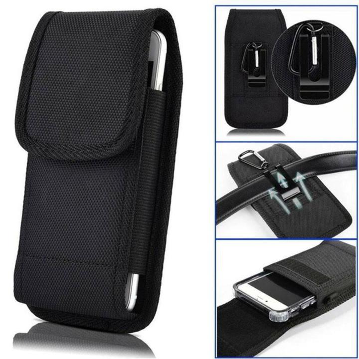 Rugged Nylon Holster Black Carrying Cell Phone Holder Belt Clip Holster Case Pouch For Mountaineering 5.2-5.5inch 5.7-6.3inch