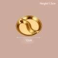Stainless Steel Stainless Steel Circular Partition Plate  Multigrid Multi Color Korean Barbecue Dipping Plate Thickened Golden Sauce Plate for Barbecue Parties Buffets Restaurants Home Cooking Snack. 
