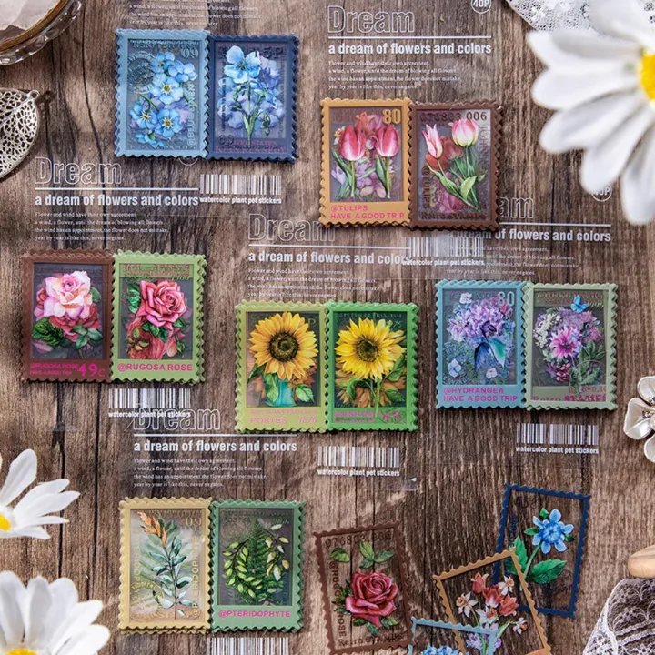 Panda Online 40PCS A Dream Of Flower And Colors Series Stamp PET ...