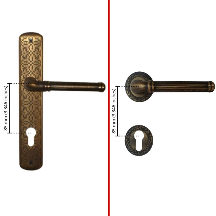 Doganlar TOPKAPI Pure Brass Door Handle. Made in TURKEY. Antique Brass ...