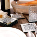 Crystal Glass Coasters Holder Round Durable Heat Resistant Coaster Tea Coffee Drink Mug Mat Table Placemat Decorative Tray. 