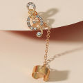 Simple Tassel Ear Clip Retro Metal Non-Piercing Note Ear Studs Single Long Chain Geometric Earrings. 