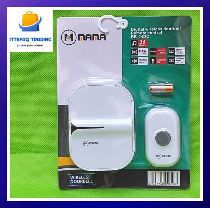 Wireless Door Bell Wireless Remote Doorbell with Remote Control Extra 120 Meter Long Range