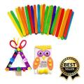 Pack of 100 Large Colored Craft Sticks Ice Cream Sticks Wooden Popsicle Sticks for DIY Craft Creative Designs Children Education (Length - 6 Inches Width - 20 mm). 