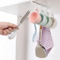 Mug Hooks Under Cabinet Hanging Holder for Mugs, Coffee Cups and Kitchen Utensils Display, 8 Hooks Suitable for Board Thickness Less Than 3cm. 