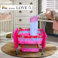 Baby Bed With Swing M7dx In Metal Frame Cot & Cradle With Stand Support & Mosquito Net. 