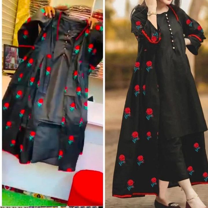 Eid%20Collection%20New%203pc%20Kattan%20Silk%20Gown%20Suit%20For%20Women%20and%20Girls%20-%20Image%202