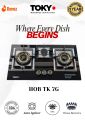 TOKYO TK-7G Elite Brass Burner Gas Hob with Tempered Glass & Heavy-Duty Square Shape Die-Cast Iron Grill (NG/LPG) – Auto Ignition & 1 Year Warranty. 