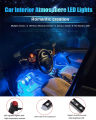 4pcs Car Interior Lights RGB 12 LED Strip Light Car Auto Atmosphere Music Remote Control Flexible Neon Lamp 12V. 