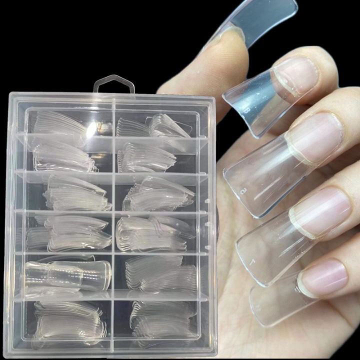 A fittings are Fi Tip Wn NailtensioNails 240pcs Duck False For Exn Full Cover Long Artificial Press Oide Flnger Beauty