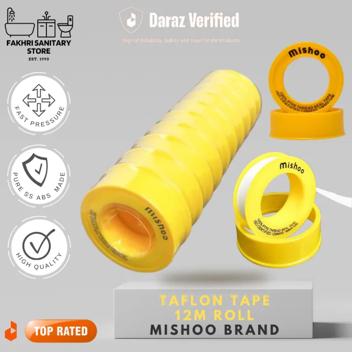 Teflon%20/%20Taflon%20Sealing%20Tape%2012m%20Length%20For%20%20Sealing%20All%20Threads%20For%20Plumbing%20Leakages%20Problem.%20Teflon%20is%20Waterproof,%20Pipe%20Sealing%20Tape,%20Best%20for%20Gas%20and%20Water%20Sealing%20Tape%20Roll%205%20Years%20Warranty%20Best%20For%20Plumbing%20Thread%2012m%20Roll%20Pack%20OF%201-10%20-%20Image%202
