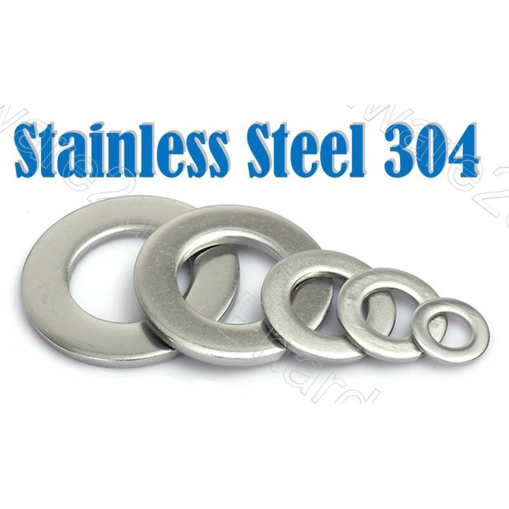 Stainless Steel SS washers of size M4, M5. M6, M8 and M10 (Pack of 50pcs)