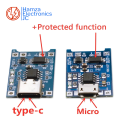 1/2/5/10pcs TP4056 Li-ion Lithium Battery Charging Module Charging Charger TP 4056 (Micro USB/Type-C 1.2A with Protection). 