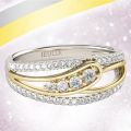 【IKE】Luxury Designer Engagement Ring for Women Vintage Sparkling Crystal Infinity Ring Bridal Wedding Party Anniversary Gift Jewelry. 
