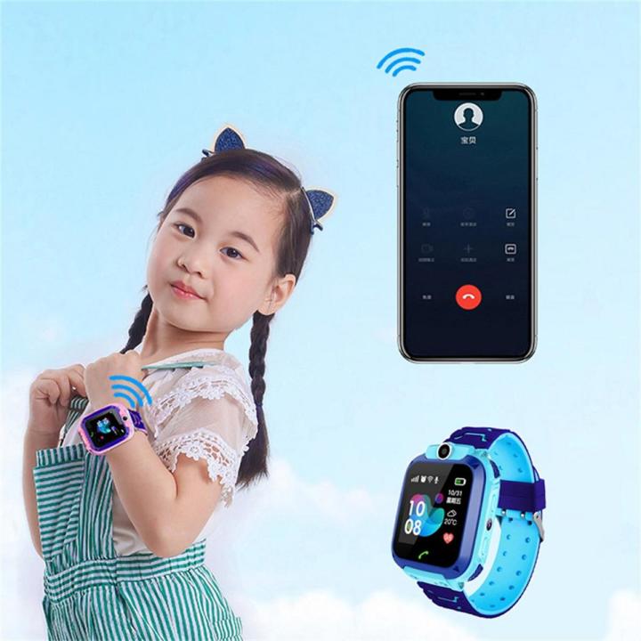 Kids Watch Q12  GPS Tracking Sim Card Support Smart Phone Control, SOS Call, Voice chat,  Touch Screen, Camera, Flashlight (N)