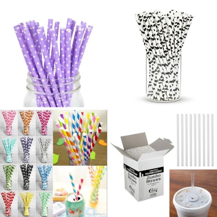 PARTY DECORATION PAPER STRAWS ( PACK OF 25 PAPER STRAWS )