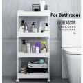 Kitchen Storage Trolley, Plastic Serving Rolling Cart Basket Tray with Wheels, for Bedroom Bathroom Office. 