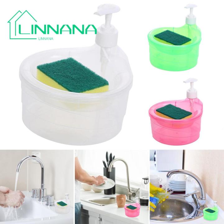 Soap Dispenser for Kitchen Convenient Soap Dispenser with Sponge Holder No Dripping Large Capacity Home Supplies Dish Soap Dispenser