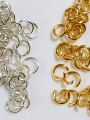 140Pcs and 3yards chain/lot Silver Gold | 20 Alloy Lobster Clasp, 40 Jump Rings Connector, 40 Eyepins, 40 Headpins, 3Yards Chain For Bracelet Necklace DIY Jewelry Making Supplies. 