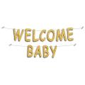Welcome Baby Glitter Banner For Party Decoration, Cursive Writing Style Wall Hanging, Baby Shower, Born Baby Birthday Banner in Gold, Pink, Rose Gold Home Decor Bunting. 