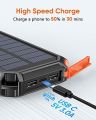 Solar Charger 26800mAh Power Bank - Hiluckey Wireless Portable Charger 3A USB C Fast Charging External Battery Pack for Cell Phone Tablets. 