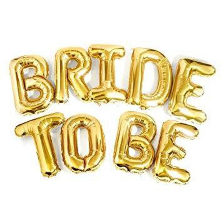 Bride To Be Bridal Shower Foil Balloons Set 16 inches per alphabet