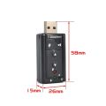 Mini External USB Sound Card 7.1 CH 3D Audio Adapter With 3.5mm Headset For PC Notebook-1 Piece. 