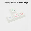 WASD Arrow 4 Keys OEM Cherry Profile Keycaps Mechanical Keyboard PSP Customized Gaming Dye-Subbed White Keycap For MX Swtich. 
