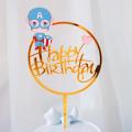 Captain America Happy Birthday Acrylic Cake Topper. 