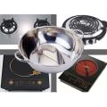 28cm Hot Pot Twin Divided Stainless Steel 28cm Cookware Hot Pot Ruled Compatible Soup Stock Pots Home Kitchen. 