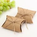 48pcs nikkah box school gift children gift box bid box Brown Candy Box Kraft Card Packaging Pillow Boxes with String Candy Bags Wedding Favor Gift Boxes Birthday Party Decors. 