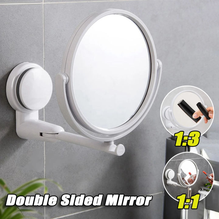 360%C2%B0%20Swivel%20Folding%20Cosmetic%20Mirror%20No%20Punch%20Magnifying%20Mirror%20Bathroom%20Mirror%20Wall%20Mounted%20Shaving%20Mirror%20HD%20Cosmetic%20Mirror%20-%20Image%202