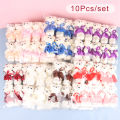 10Pcs 12cm Bear Flower Bouquet Toy Cartoon Doll Teddy Bear Bouquet Graduation Birthday Wedding Gifts Party Decor-Angelia. 