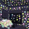 100 pcs 3D stars shining Stars Luminous Wall Glowing Stickers for Walls Decor-Home Decoration. 