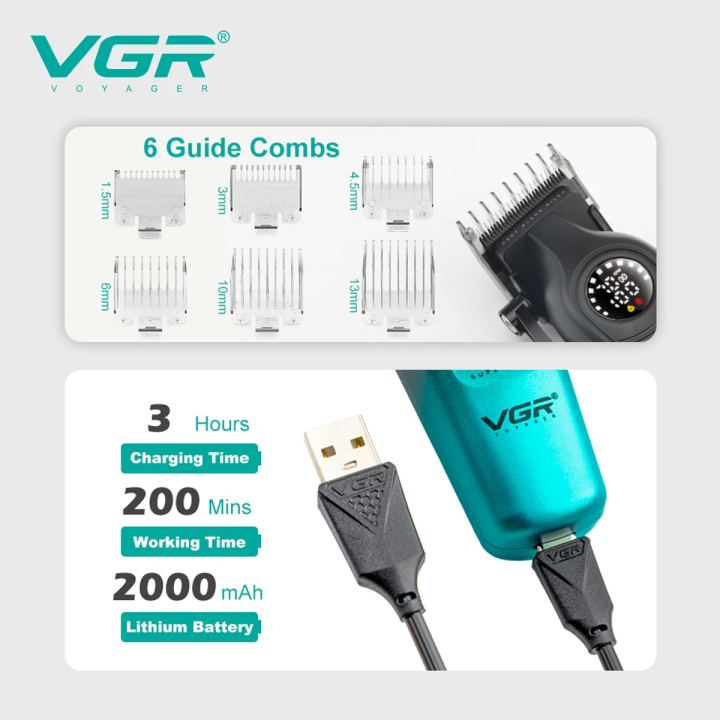 VGR%20Hair%20Trimmer%20Professional%20Trimmers%20Barber%20Cordless%20Clippers%20Electric%20Hair%20Cut%20Machine%20LED%20Hair%20Trimmer%20for%20Men%20V-996%20V-196%20-%20Image%202