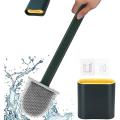 Silicone Toilet Brush with Toilet Brush Holder Wall-Mounted Cleaning Brush Set. 