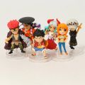 6pcs/set One Piece Luffy Yamato Law Kid Kozuki Oden Nami Figure Toys PVC Cute Mini Model Decoration Dolls. 
